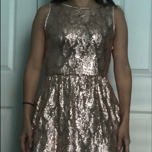 pink sequin homecoming dress